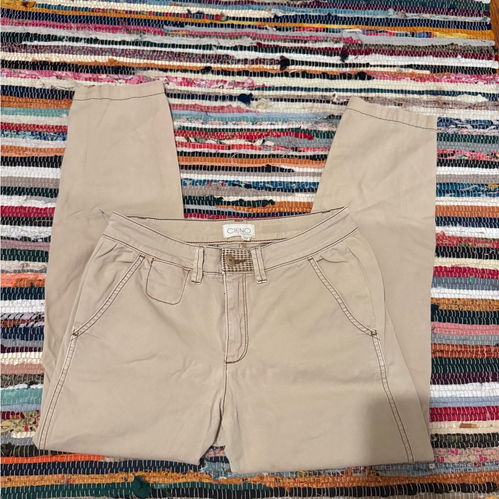 Anthropologie Tan Straight Leg Pants